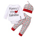 Ensemble de vtements pour nouveau - n 3 pices, barboteuse et pantalon, imprim lettres d'amour, pour ...