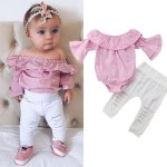Ensemble de vtements pour nouveau n, barboteuse + pantalon a trous casss, costume 2 pices pour bb ...