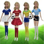 Ensemble de vêtements de poupée d'équipe de football de mode de 4 pièces, vêtements de poupée de fille ... Ensemble de vêtements de poupée d'équipe de football de mode de 4 pièces, vêtements de poupée de fille ...