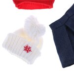 Ensemble de vtements de poupe en laine, pull de nol rouge, robe en jean, chapeau, costume pour poupe ...