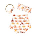 Ensemble de vtements et shorts imprims pour bbs filles, tenue dcontracte avec bandeau, collection ...
