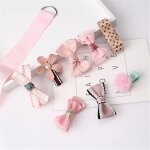 Epingles a cheveux multi - styles, 1 ensemble / 8 pices, barrettes a fleurs avec noeud en ruban, accessoires ...