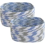 Ersan - lot de 2 paniers de rangement en coton tress - petit panier a langer - pour salle de bain, salle ...