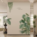 Ersan - 2 pices stickers muraux feuilles, autocollant mural plante verte tropicales sticker mural feuille ...