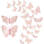 Ersan - 24 pcs papillon stickers muraux, cattleyahq mixte 3d papillons stickers muraux, pour la maison, ...