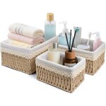 Ersan - lot de 3 paniers de rangement pour jouets de salle de bain - panier tress pour table a langer ...