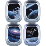 Ersan - 3d espace stickers muraux pour chambre d'enfant, plante astronaute autocollants muraux, galaxie ...