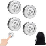 Ersan - 4pcs lampe spot led autocollante sans fil - veilleuse adhsive a piles pour placard, entre, ...