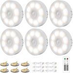 Ersan - 6 packs dimmable lampe detecteur mouvement [avec tlcommande], veilleuse led automatique, 3 ...