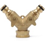 Ersan - distributeur de tuyau d'arrosage en laiton a 2 voies, séparateur de robinet d'eau en y avec vannes ... Ersan - distributeur de tuyau d'arrosage en laiton a 2 voies, séparateur de robinet d'eau en y avec vannes ...