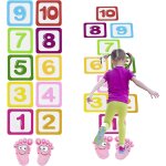 Ersan - impermable tapis de marelle pour enfant, 10 chiffres puzzle tapis de marelle empreinte d'enfant ...
