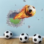 Ersan - stickers muraux football, 3d stickers muraux enfants garcon, autocollant mural de football color ...