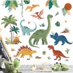 Ersan - stickers muraux xxl dinosaure grand autocollant mural dino feuilles de palmier boho décoration ... Ersan - stickers muraux xxl dinosaure grand autocollant mural dino feuilles de palmier boho décoration ...