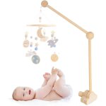 Ersan - support mobile bebe bois, support pour mobile, bras mobile rotatif, base en forme de nuage, adapt ...