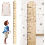 Ersan - toise en bois pour enfants, rgle a mesurer pliable avec sac de rangement en toile (27x42 cm), ...