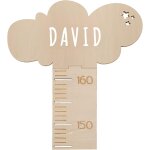 Ersan -  toise murale enfant pour decoration chambre bebe. toise bois avec lettres autocollantes a personnali ...