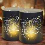 Ershi - lot de 12 photophores - dcoration de table d'anniversaire - noir et dor - dcoration de table ...