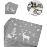 Ershi - lot de 12 sets de table de nol, 6 sets de table de nol et 6 dessous de verre avec motif lan ...