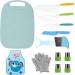 Ershi - lot de 14 couteaux d'apprentissage pour enfants - scurit en cuisine avec couteaux en bois, ...