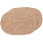 Ershi - lot de 2 sets de table ovales en jute naturelle faite  la main 45 x 30 cm[694]