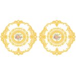 Ershi - 2pcs sets de napperons en dentelle rtro, dessous de verre ronds brods creux en crochet franais ...