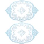 Ershi - 2pcs sets de table en dentelle rtro, napperons ovales en crochet franais brods creux pour ...