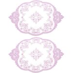Ershi - 2pcs sets de table en dentelle rtro, napperons ovales en crochet franais brods creux pour ...