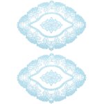 Ershi - 2pcs sets de table en dentelle rtro, napperons ovales en crochet franais brods creux pour ...