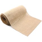 Ershi - 30 x 275cm chemin de table toile de jute - toile de jute rouleau chemin de table suture complte ...