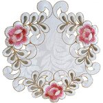 Ershi - lot de 4 napperons ronds brods en dentelle florale 24, 9 x 24, 9 cm[1944]
