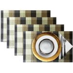 Ershi -  lot de 4 sets de table rectangulaires - tapis de table en bambou lavable (serviettes bamboo)[2042] ...
