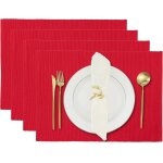 Ershi - lot de 4 sets de table réversibles en coton pour décoration de table, 33 x 48, 3 cm, rouge chinois[146 ... Ershi - lot de 4 sets de table réversibles en coton pour décoration de table, 33 x 48, 3 cm, rouge chinois[146 ...