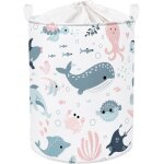 Ershi - 45l corbeilles  linge animaux marin sirne requins bulles paniers  linge sale enfant pliables ...