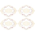 Ershi - 4pack sets de 4 sets de table en dentelle rétro ovale brodés 30x43 cm napperons français au crochet ... Ershi - 4pack sets de 4 sets de table en dentelle rétro ovale brodés 30x43 cm napperons français au crochet ...