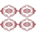 Ershi - 4pack sets de sets de table en dentelle rétro 12x17 pouces ovale brodé napperons français crochet ... Ershi - 4pack sets de sets de table en dentelle rétro 12x17 pouces ovale brodé napperons français crochet ...