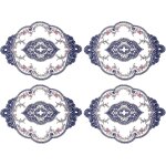Ershi - 4pack de sets de table en dentelle rtro 12x17 pouces ovale napperons brods franais sous - ...