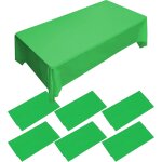 Ershi - lot de 6 nappes vertes 137, 2 x 274, 3 cm nappes en plastique jetables pour fêtes, noël, mariage, ... Ershi - lot de 6 nappes vertes 137, 2 x 274, 3 cm nappes en plastique jetables pour fêtes, noël, mariage, ...
