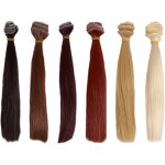 Ershi - lot de 6 perruques de poupe - pour cheveux - rsistantes  la chaleur - droites - synthtiques ...