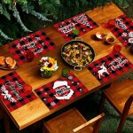 Ershi - lot de 6 sets de table de nol sets de table de nol sets de table impermables pour dcoration ...