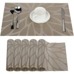 Ershi - 6pcs sets de table anti - glissant en pvc napperon lavables(45x30cm) napperons pour cuisine, ...