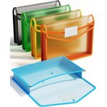 Ershi - a4 pochette plastique, 5 pices organisateur sans sparateur, transparentes, fermeture  bouton, ...