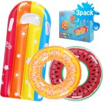 Ershi - boues de natation, 3 pices gonflables flotteurs pour enfants : 2 boues de piscine swim ring ...