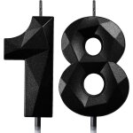 Ershi - bougies d'anniversaire 18 ans bougie chiffre noire bougies numros dcoration gateau anniversaire ...