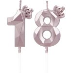 Ershi - bougies d'anniversaire chiffres avec couronne 18 ans, bougies d'anniversaire gteau, dcoration ...