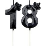 Ershi - bougies d'anniversaire chiffres avec couronne 18 ans, bougies d'anniversaire gteau, dcoration ...
