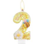 Ershi - bougies d'anniversaire en forme de fleur en forme de chiffre 2 avec abeille pour décoration de ... Ershi - bougies d'anniversaire en forme de fleur en forme de chiffre 2 avec abeille pour décoration de ...