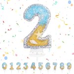 Ershi - bougies d'anniversaire numéro 2, 3d blu sirènes bougie chiffre 2, sirènes decoration gateau anniversai ... Ershi - bougies d'anniversaire numéro 2, 3d blu sirènes bougie chiffre 2, sirènes decoration gateau anniversai ...