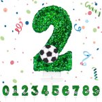 Ershi - bougies d'anniversaire numéro 2, 3d verte football bougie chiffre 2, football decoration gateau ... Ershi - bougies d'anniversaire numéro 2, 3d verte football bougie chiffre 2, football decoration gateau ...