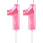 Ershi - bougies roses en forme de chiffre 11 3d pour décoration de gâteau, filles et garçons, décoration ... Ershi - bougies roses en forme de chiffre 11 3d pour décoration de gâteau, filles et garçons, décoration ...