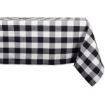 Ershi - buffalo check collection nappe classique en coton motif ferme noir / blanc 60 x 104 cm[3006]